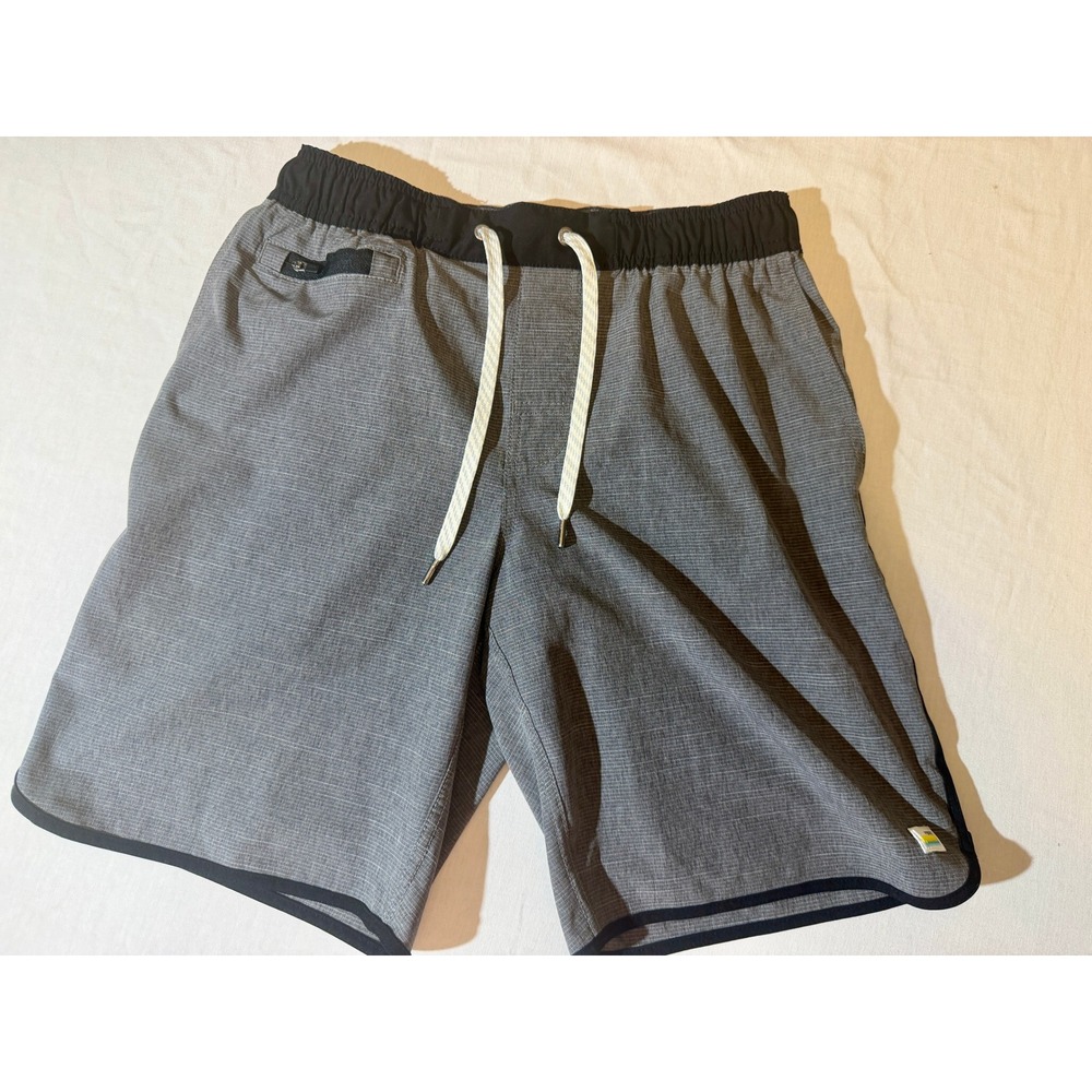 Vuori Mens Gray Stripe Board Shorts Swim‎ Trunks Elastic Waist Size Small V330